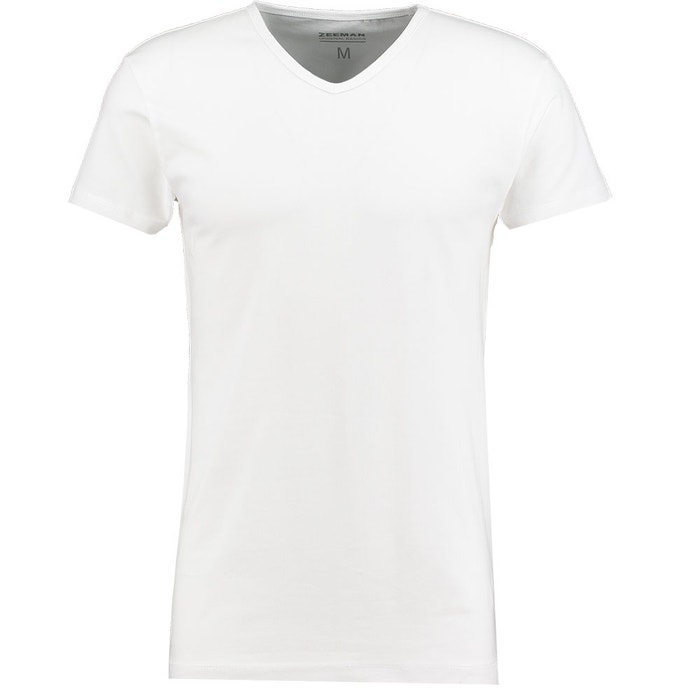 vier keer Verslaafd timer Heren T-shirt - Slim fit / Stretch Wit kopen? Goed & goedkoop | Zeeman