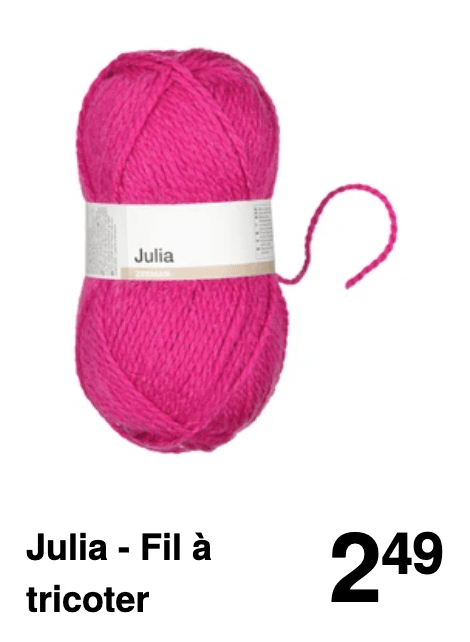 Laine à tricoter Julia en fuchsia à 2,49 € la pelote. | Zeeman