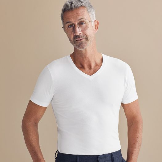 Man in basic t-shirt korte mouw wit. | Zeeman